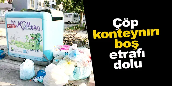 Çöp konteynırı boş etrafı dolu
