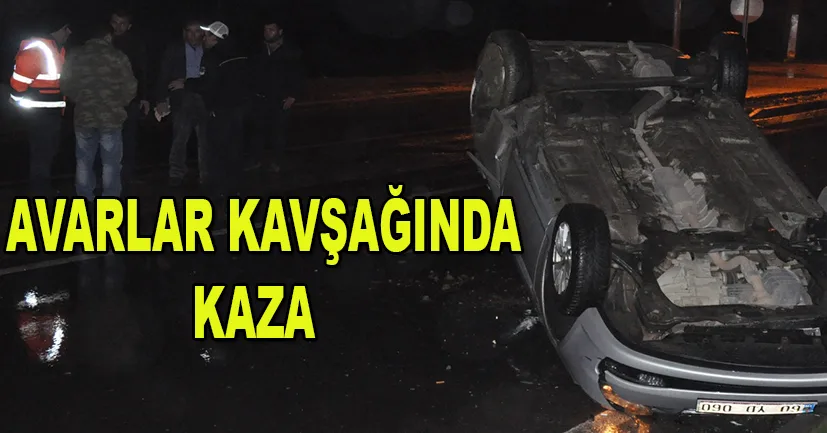 Takla atan otomobilde Şans eseri yaralanan olmadı