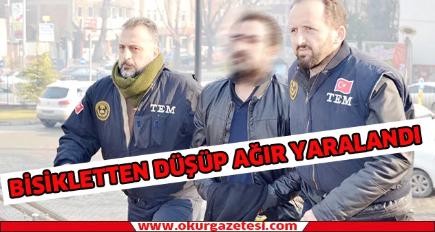 Bisikletten düşüp ağır yaralandı