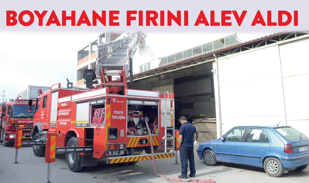 Boyahane fırını alev aldı