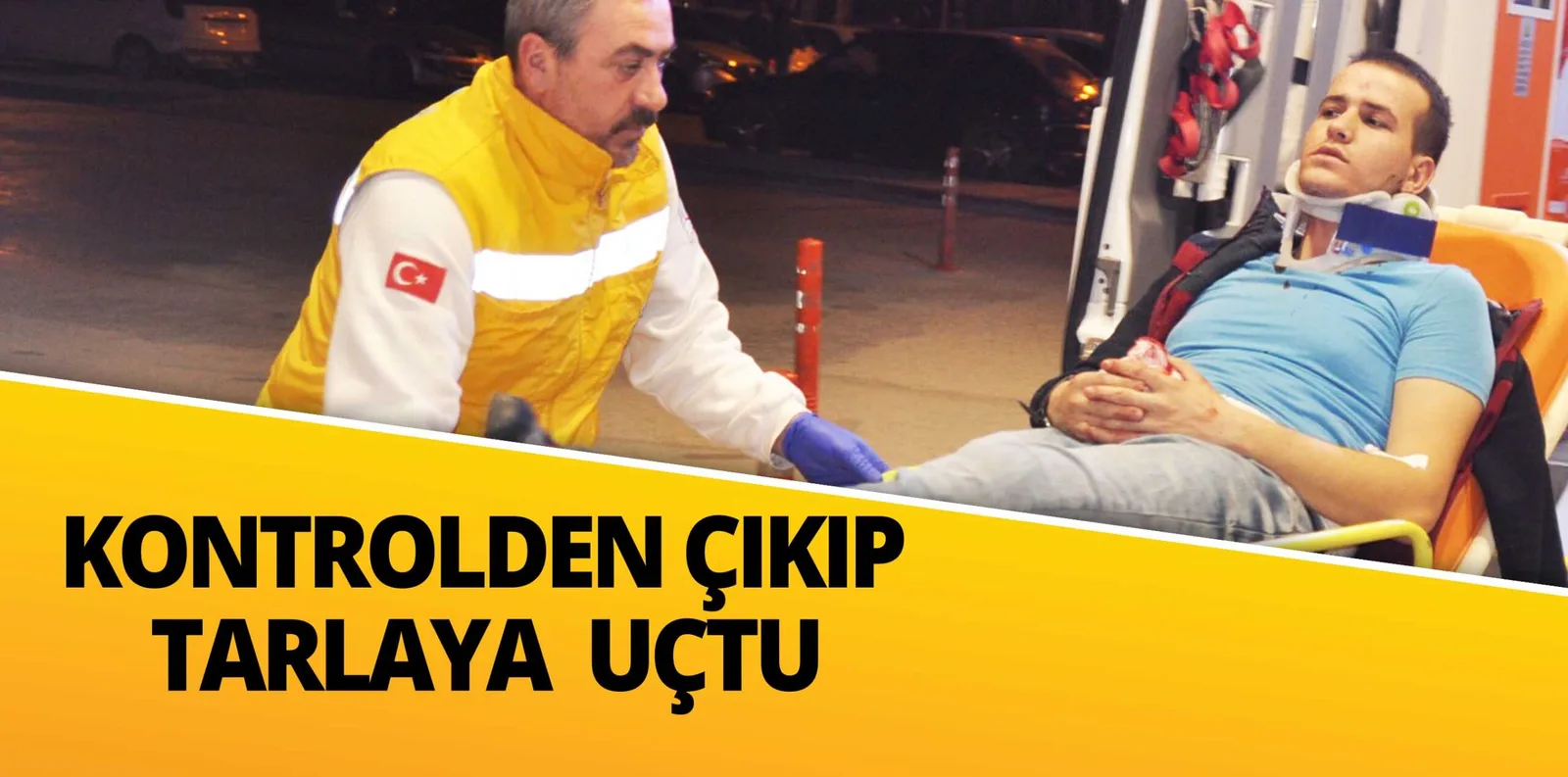 KONTROLDEN ÇIKIP TARLAYA UÇTU