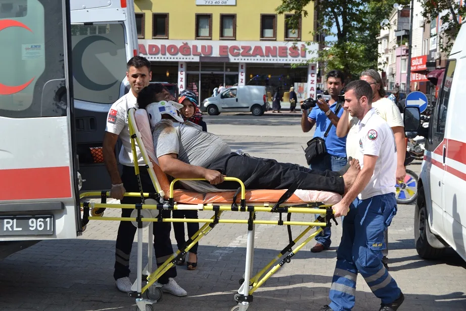 Kafasına radyatör düştü