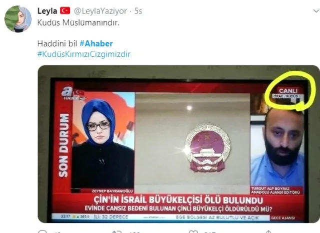 A Haber'de İsrail'in başkentinin Kudüs olarak gösterilmesi büyük tepki çekti