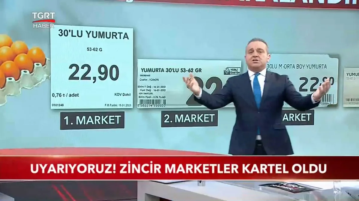 TGRT Haber den yumurta haberi: Zincir marketler kartel oldu #1