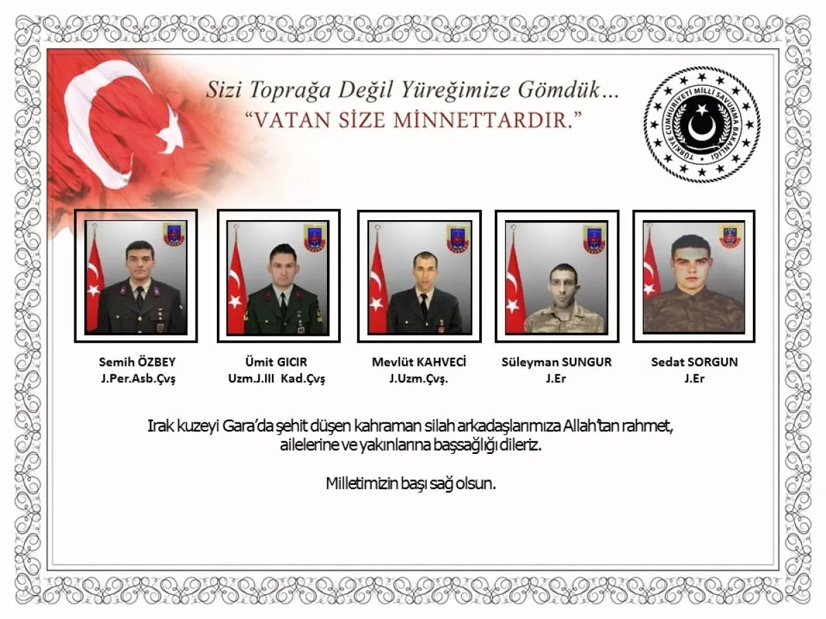 Milli Savunma Bakanlığı: Şehitlerimize Allah’tan rahmet dileriz #1