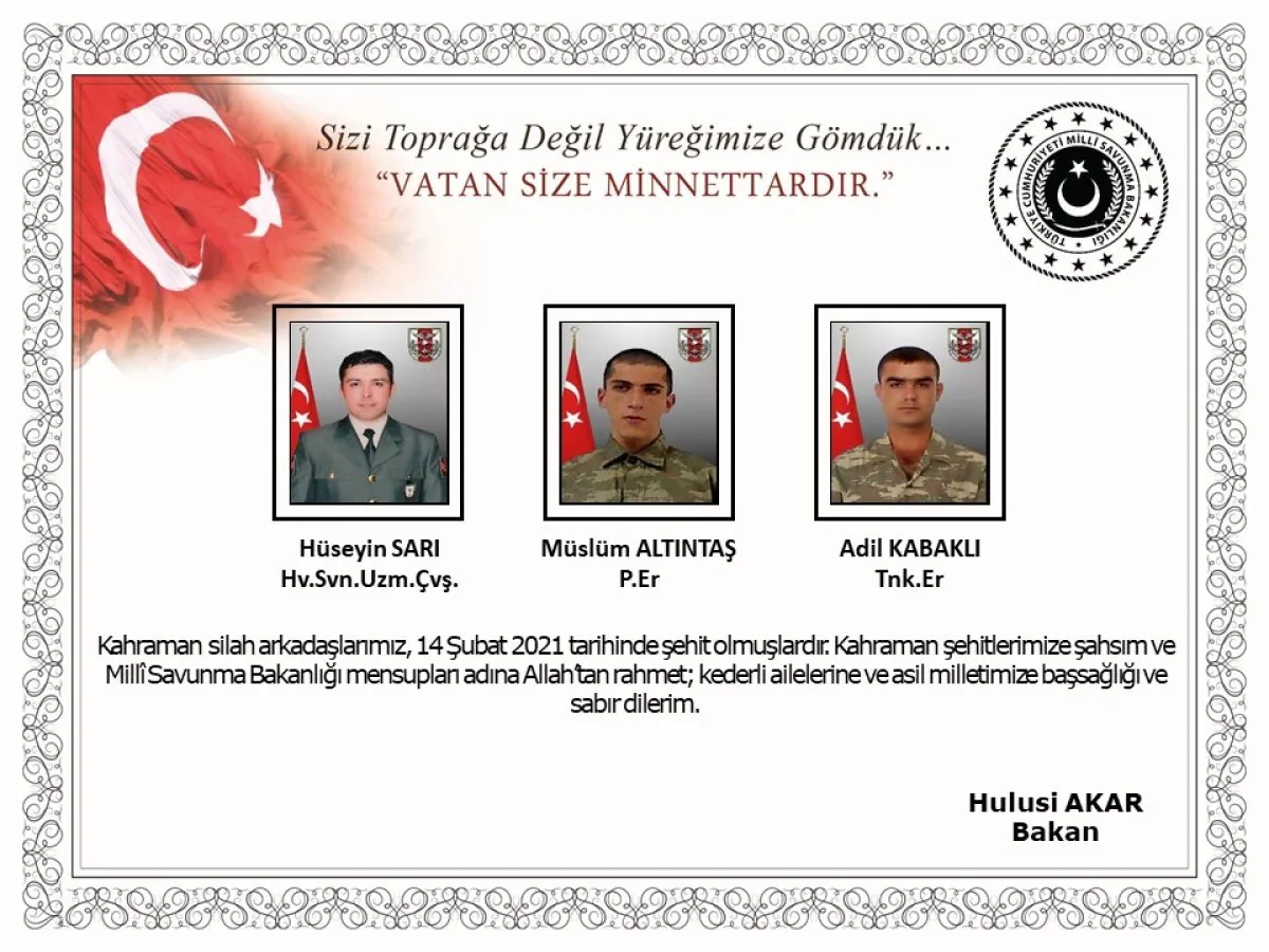 Milli Savunma Bakanlığı: Şehitlerimize Allah’tan rahmet dileriz #3