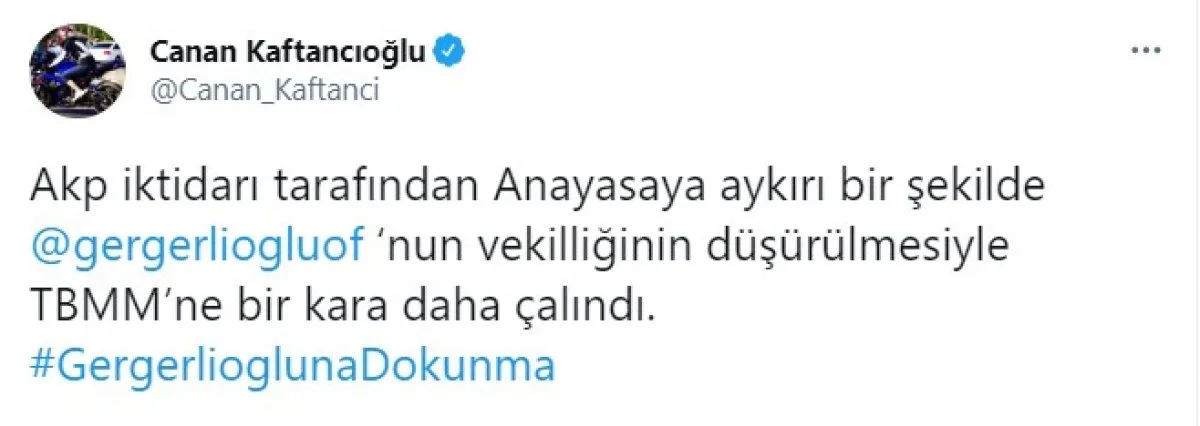 Canan Kaftancıoğlu, vekilliği düşürülen Ömer Faruk Gergerlioğlu na sahip çıktı #1