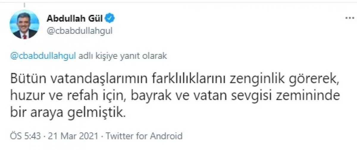 Abdullah Gül den Nevruz paylaşımı  #1