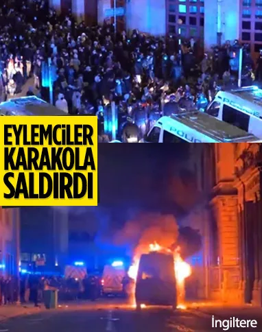İngiltere'nin Bristol kentinde eylemciler polis karakoluna saldırdı  