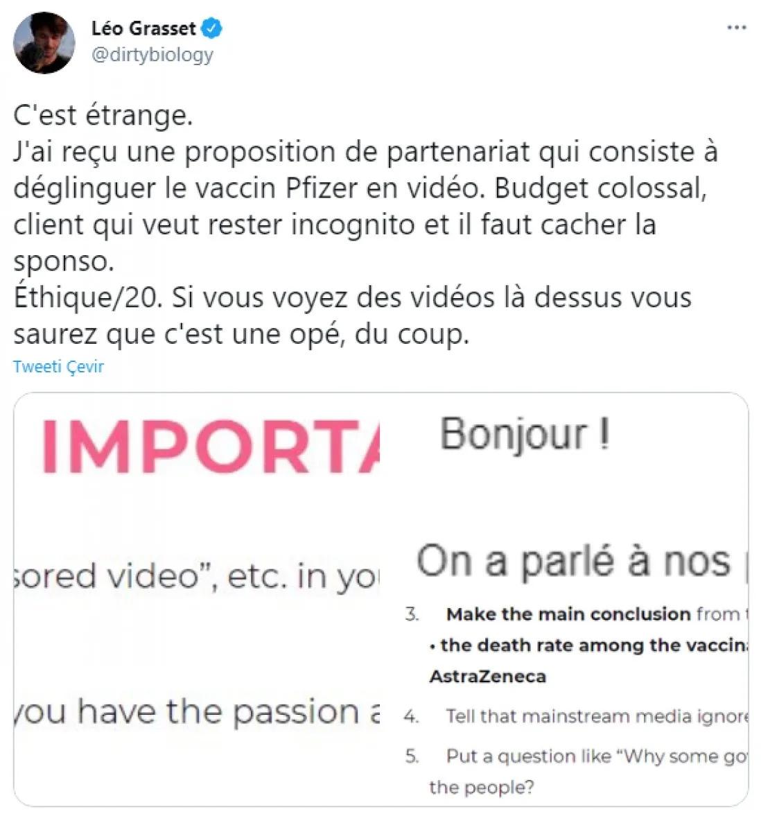 Fransa’da BioNTech aşısını kötülemek için fenomenlere para teklifi #1