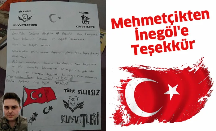 Mehmetçikten İnegöl'e teşekkür