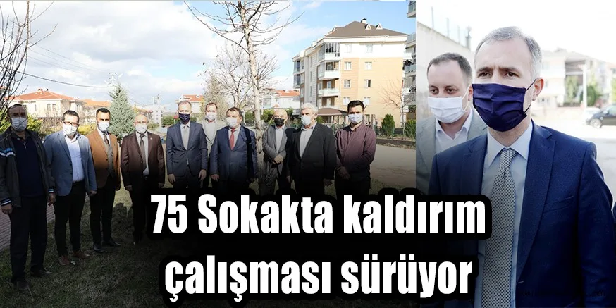 75 Sokakta kaldırım çalışması sürüyor