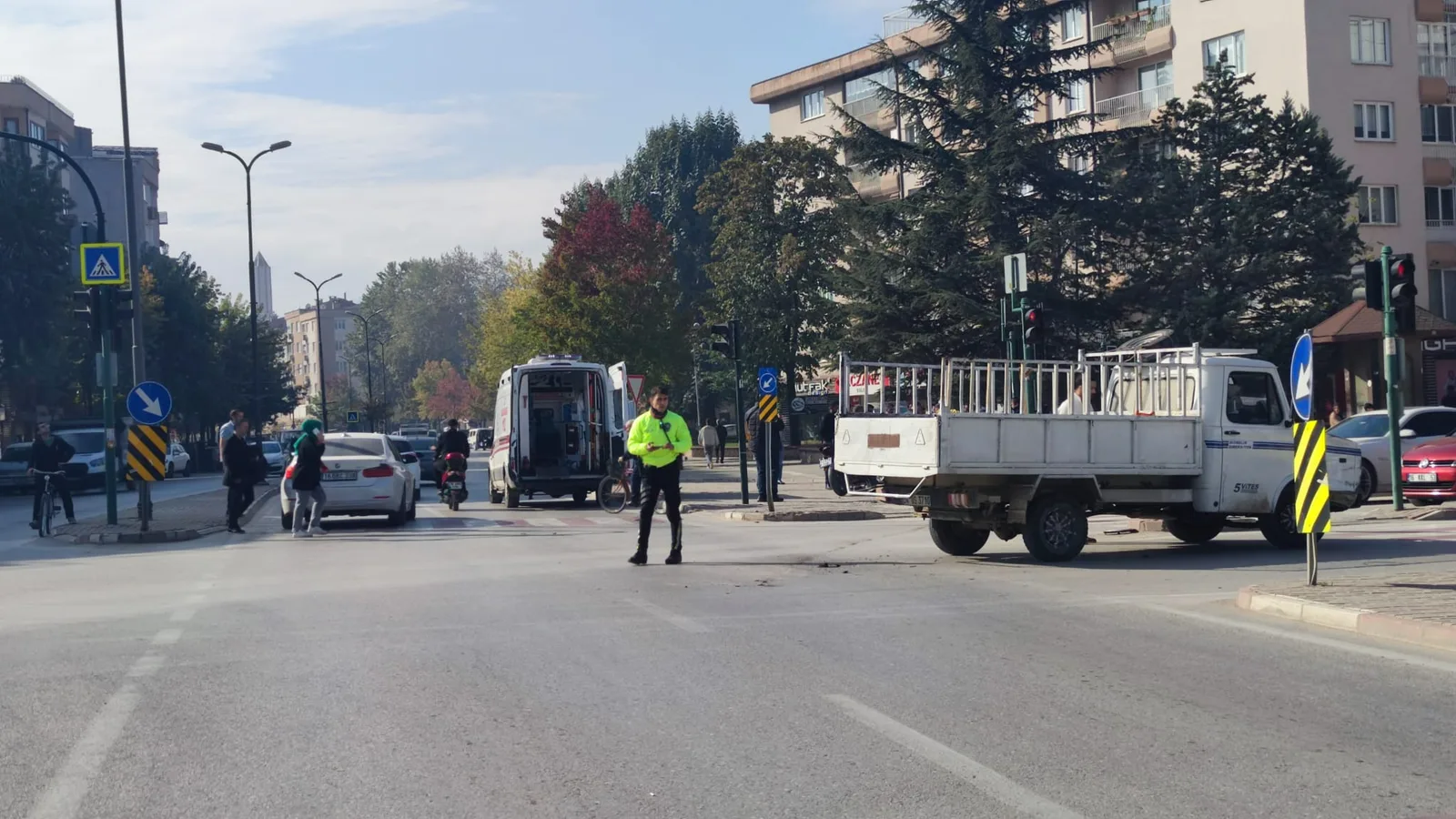 Motosiklet sürücüsü kazada yaralandı