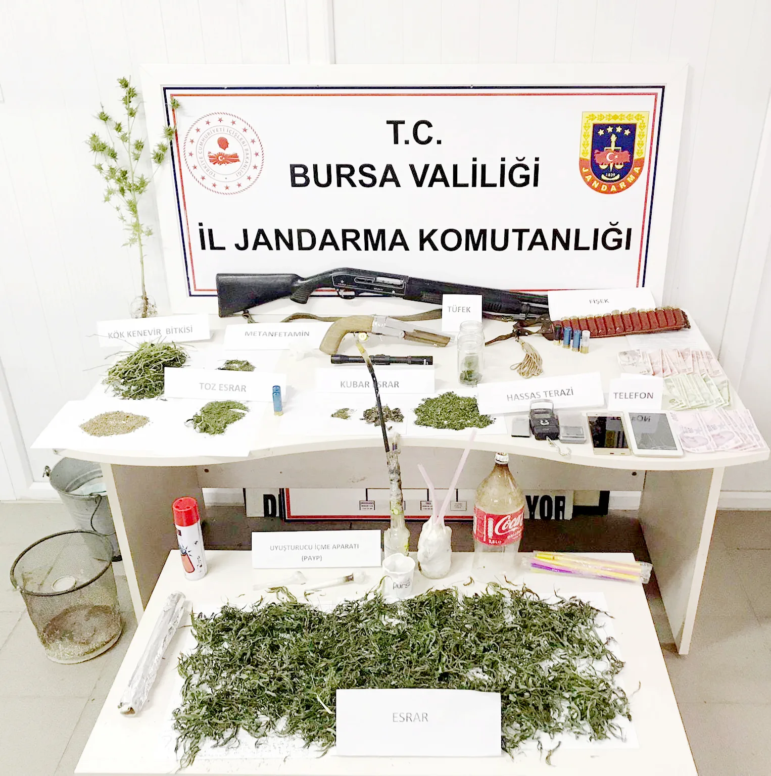 İnegöl'de bahçede uyuşturucu imalatı