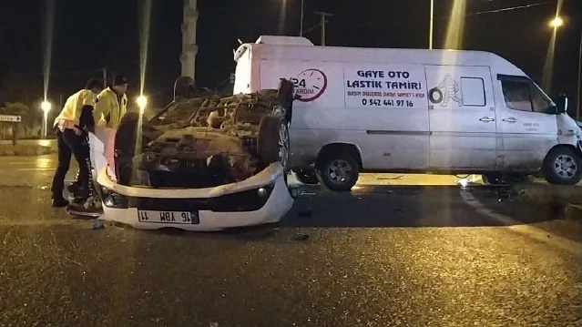 Takla atan otomobilin sürücüsü ağır yaralandı