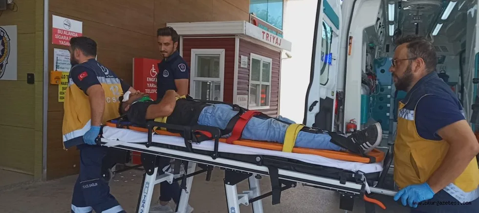 Alanyurt'ta otomobilin çarptığı motosiklet sürücüsü yaralandı