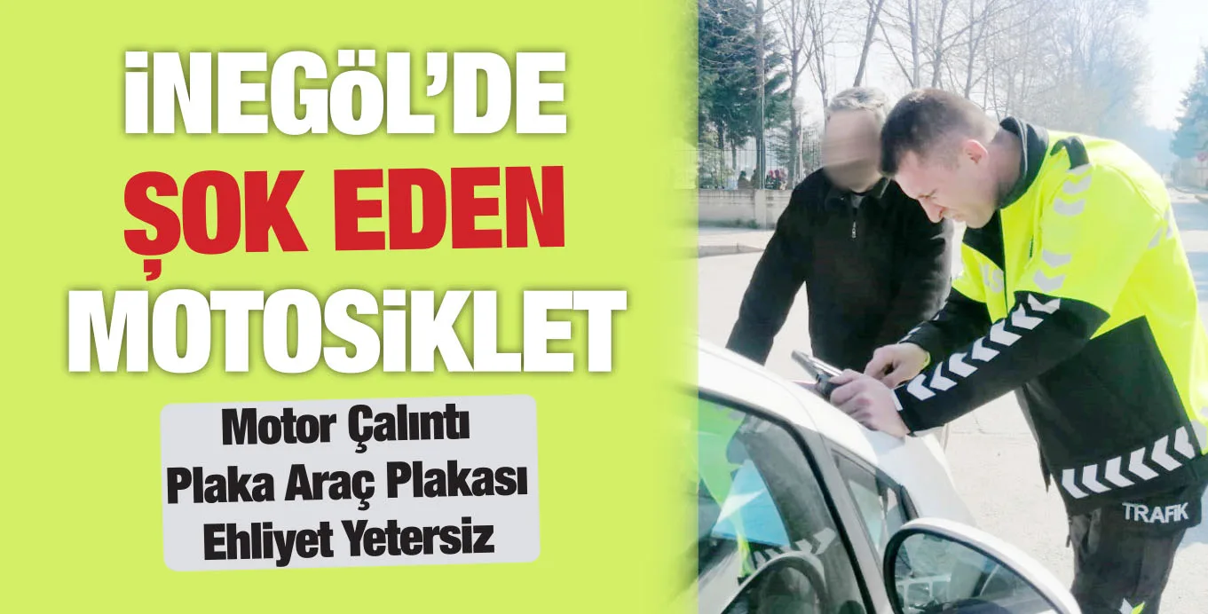 İNEGÖL'DE ŞOK EDEN MOTOSİKLET