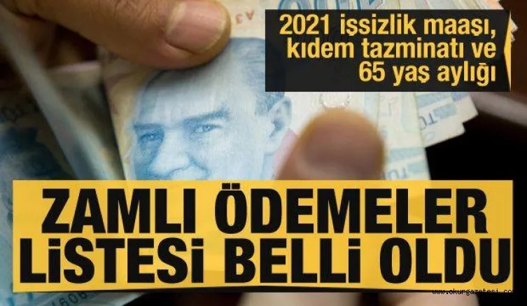 Asgari ücretle beraber zamlandılar! 2021 işsizlik maaşı, kıdem tazminatı ve 65 yaş aylığı