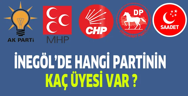 İNEGÖL'DE HANGİ PARTİNİN KAÇ ÜYESİ VAR ?