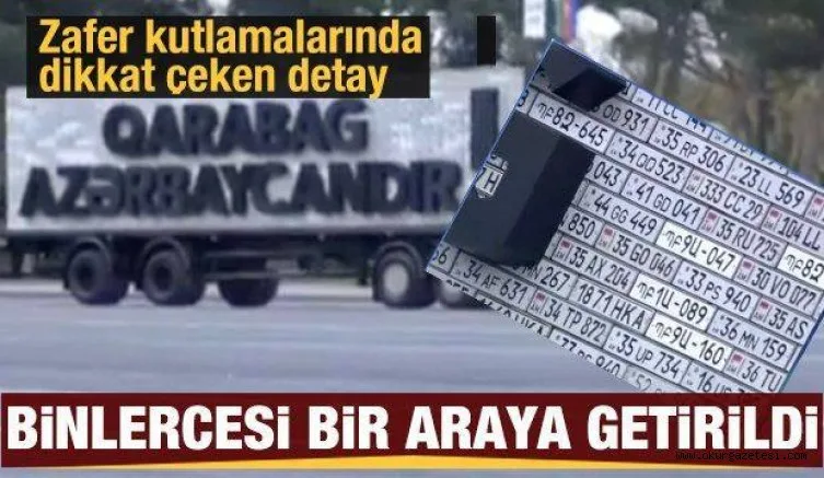 Azerbaycan'ın Zafer kutlamalarından anlamlı afiş