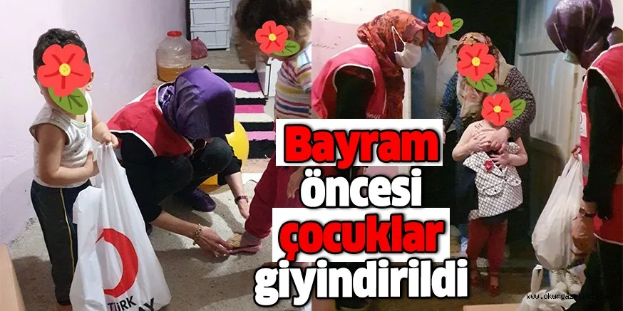 Bayram öncesi çocuklar giyindirildi