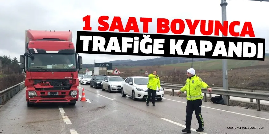 BURSA-ANKARA KARAYOLU KAZA NEDENİYLE 1 SAAT BOYUNCA TRAFİĞE KAPANDI