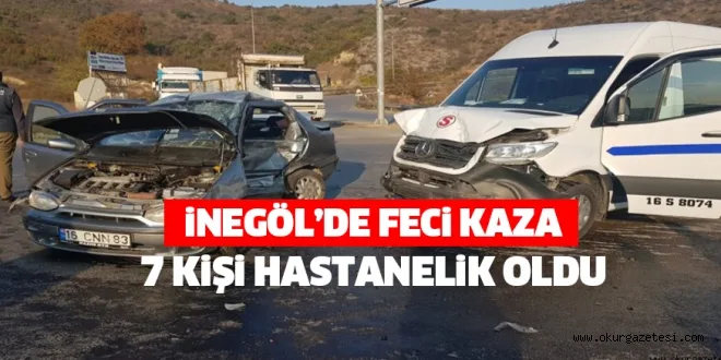 Bursa’da otomobil ile minibüs çarpıştı; 7 yaralı