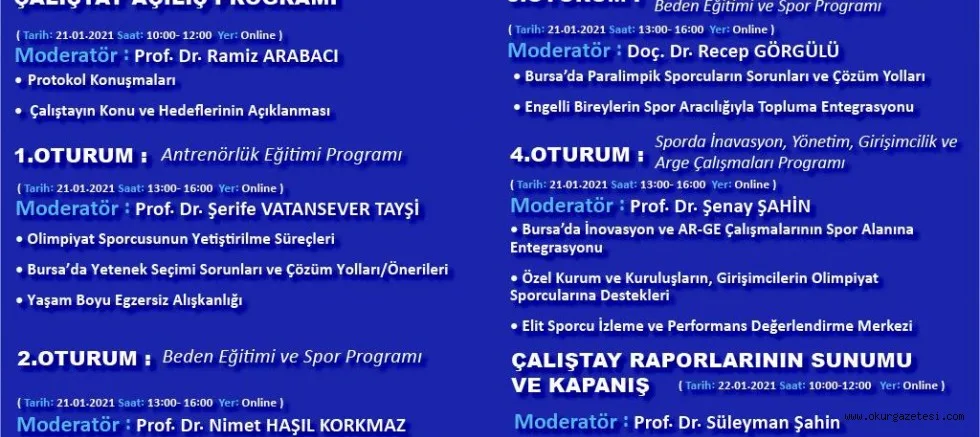 Bursa’da spor ve egzersiz çalıştayı