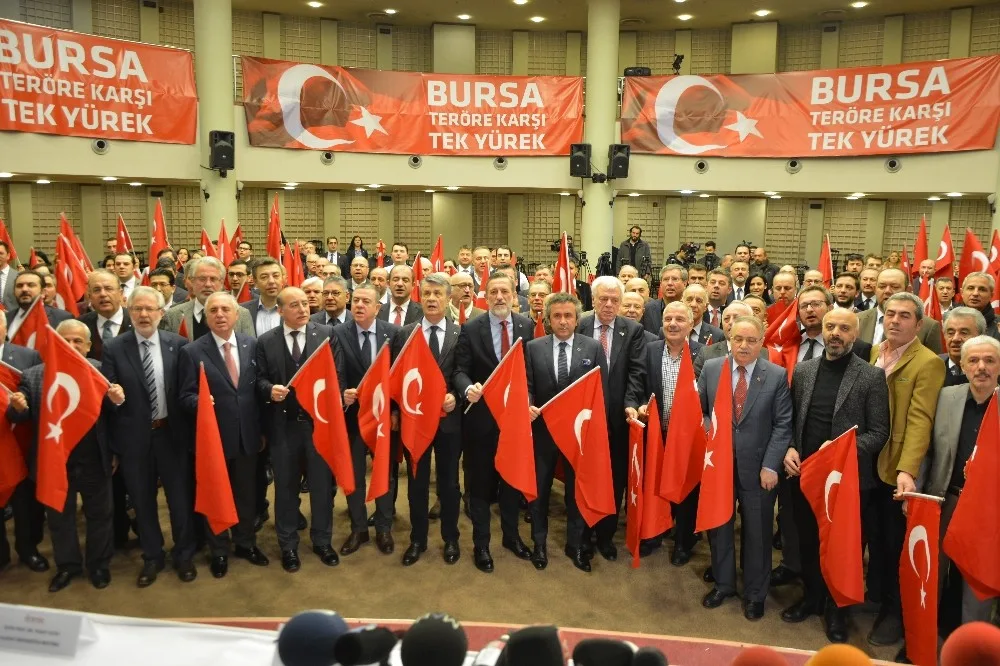 Bursa İş Dünyası Teröre Karşı Tek Yürek Oldu