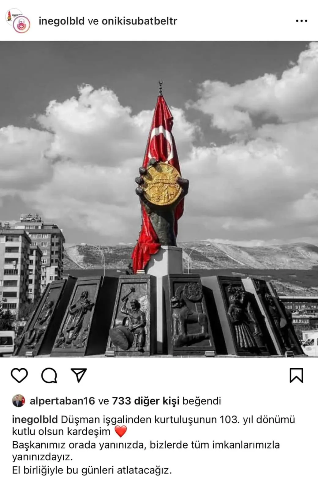 KAHRAMANMARAŞ'IN KURTULUŞUNUN 103.YILINA BURUK MESAJ