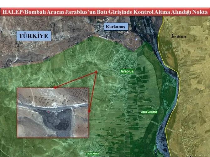 Cerablusta 2 Terörist Bomba Yüklü Araçla Birlikte Yakalandı