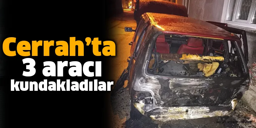 Cerrah’ta 3 aracı kundakladılar