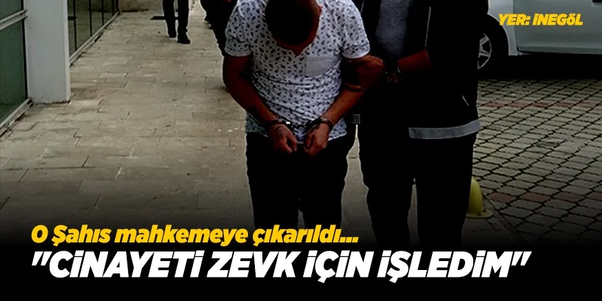 "CİNAYETİ ZEVK İÇİN İŞLEDİM"