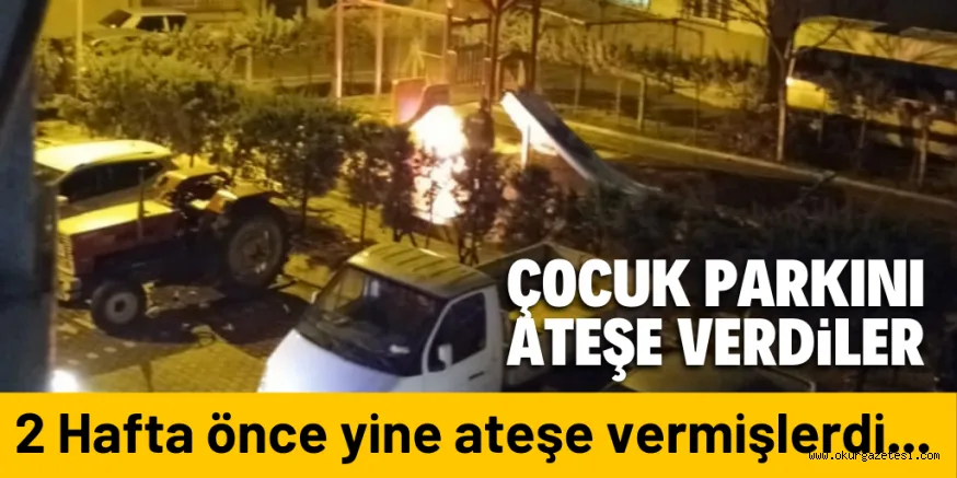 Çocuk parkını ateşe verdiler