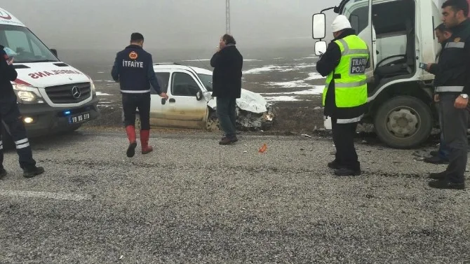 Çorumda Trafik Kazası: 1 Yaralı