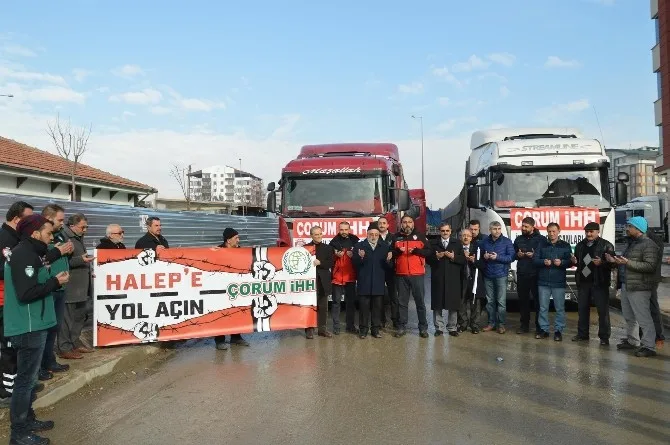 Çorumdan Halepe 5 Tır Yardım