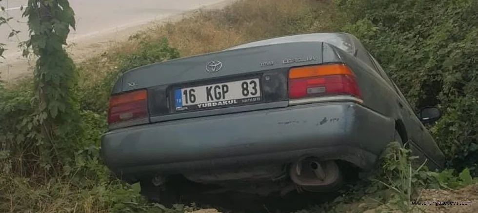 DERE YATAĞINA UÇAN ARAÇTA 1 KİŞİ YARALANDI