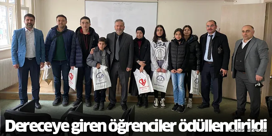 Dereceye giren öğrenciler ödüllendirildi