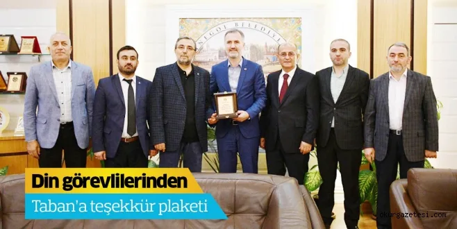 Din görevlilerinden Taban’a teşekkür plaketi