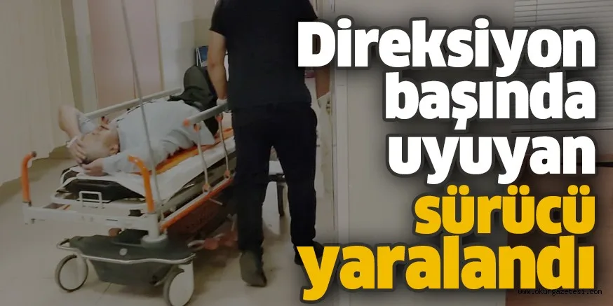 Direksiyon başında uyuyan sürücü yaralandı