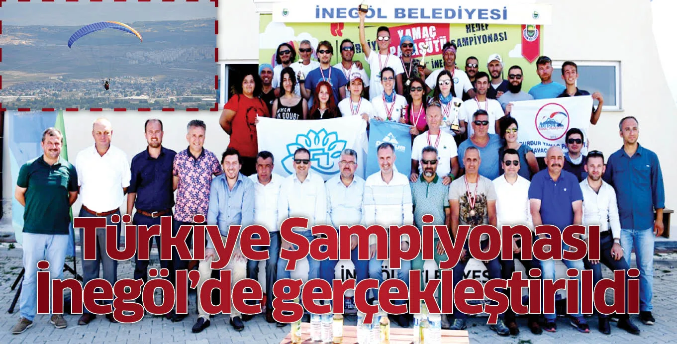 Yamaç Paraşütü Türkiye Şampiyonası İnegöl’de gerçekleştirildi