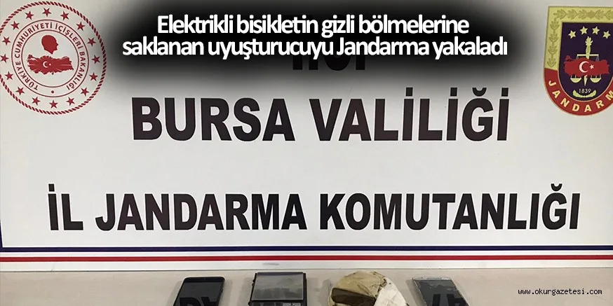 Elektrikli bisikletin gizli bölmelerine saklanan uyuşturucuyu Jandarma yakaladı