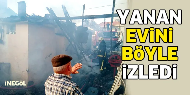 KURŞUNLU'DA YANGIN EV VE SAMANLIK KÜLE DÖNDÜ