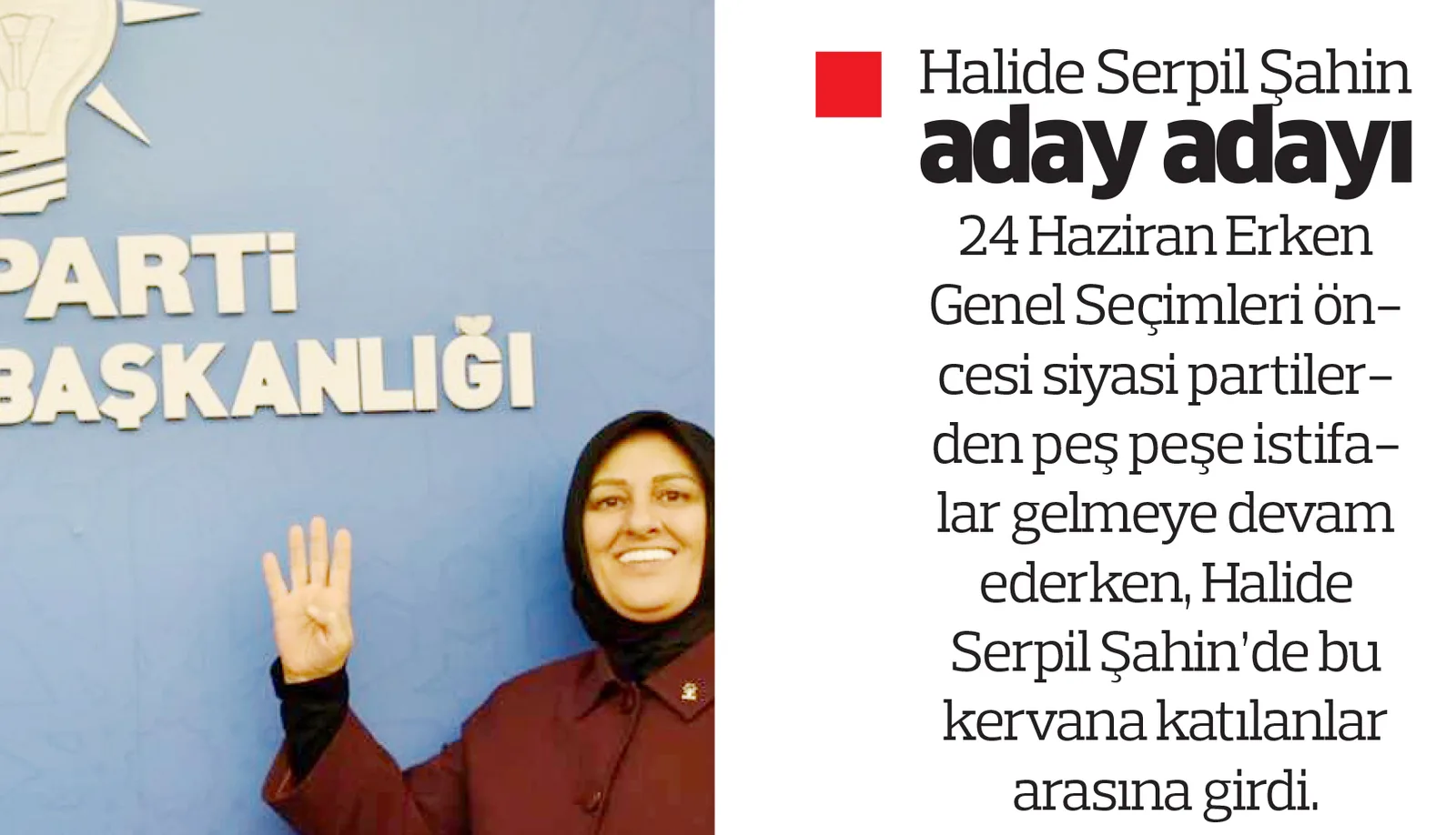 Halide Serpil Şahin'de Aday adayı oldu