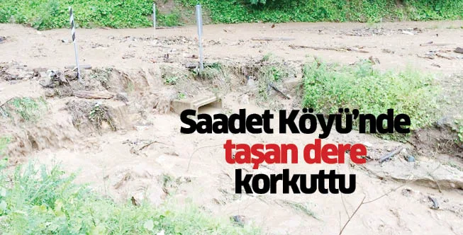Saadet Köyü'nde taşan dere korkuttu