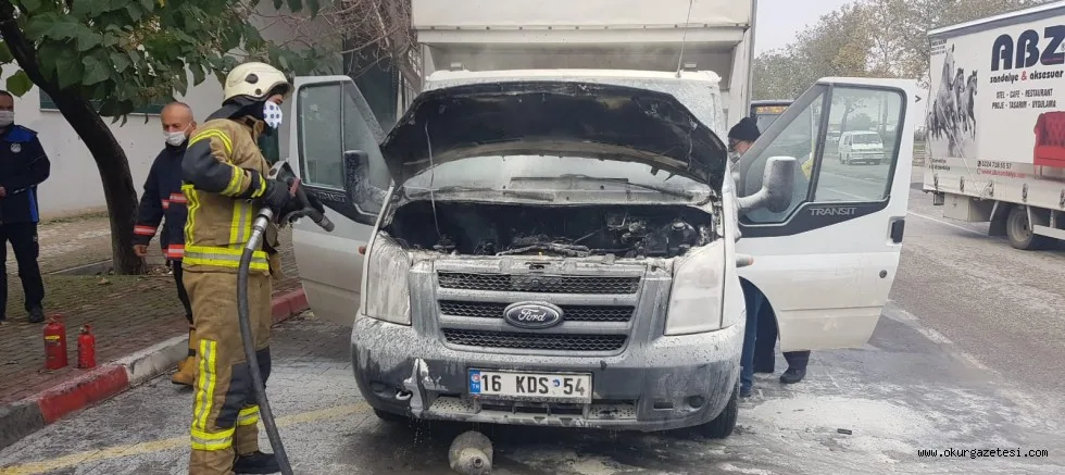 İnegöl’de araç alevlere teslim oldu