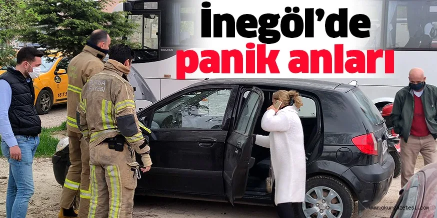 İnegöl’de araç yangını paniği