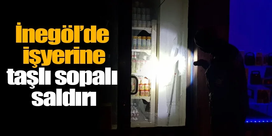 İnegöl'de bir dükkânın camlarını kıran 2 kişi gözaltına alındı
