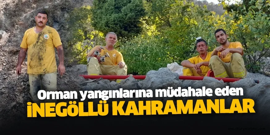 İnegöl’de giderek yangına müdahale eden kahramanlar