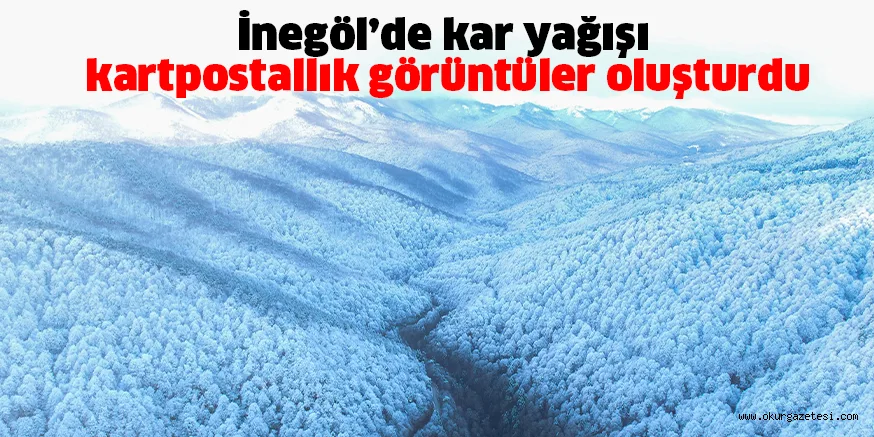 İnegöl’de kar yağışı kartpostallık görüntüler oluşturdu